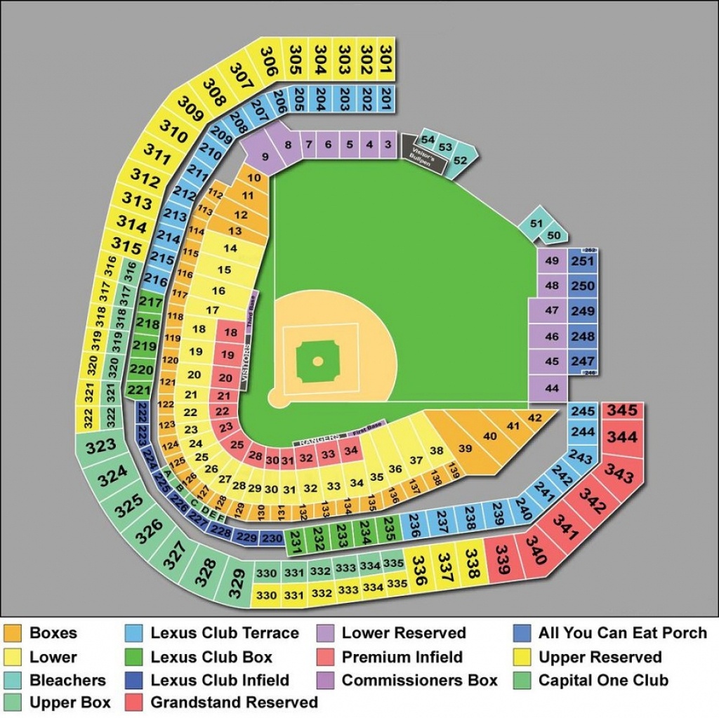 Texas Rangers Seating Chart - Texas Rangers Ballpark Seating Map