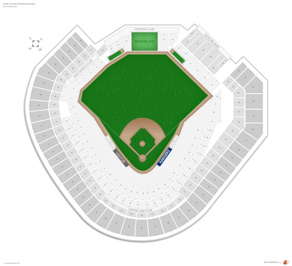 Texas Rangers Seating Guide - Globe Life Park (Rangers Ballpark - Texas Rangers Stadium Map