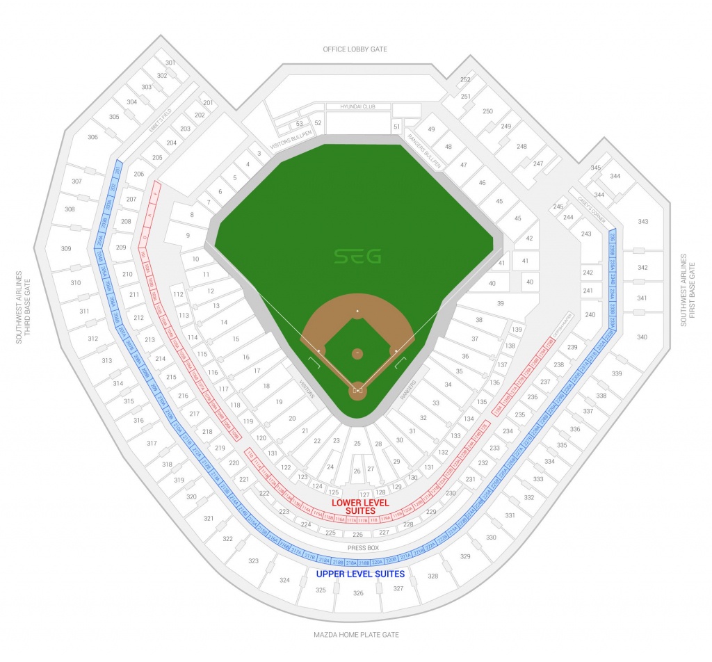 Texas Rangers Suite Rentals | Globe Life Park - Texas Rangers Stadium Parking Map