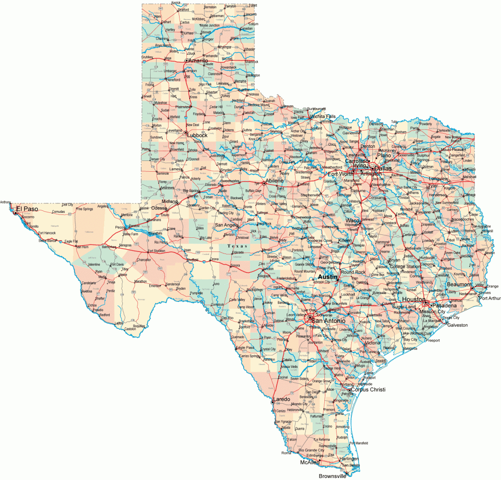 Texas Road Map - Tx Road Map - Texas Highway Map - Road Map Of Texas Highways