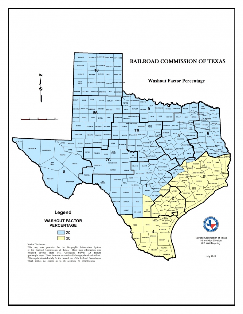 Texas Rrc - Washout Factors And Top Of Cement - Rule Texas Map