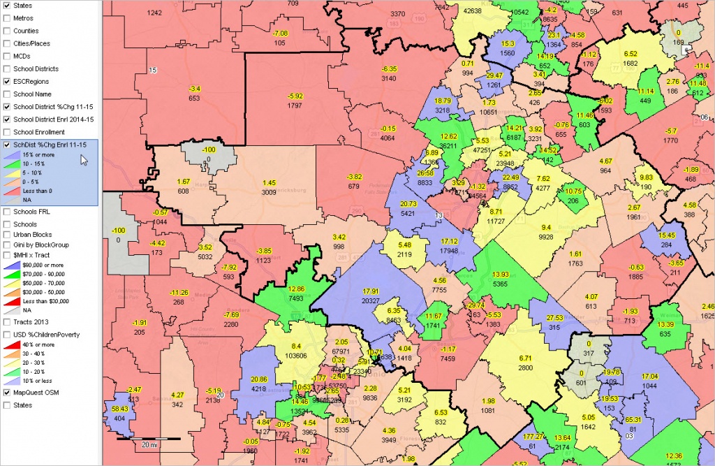 Texas School Districts 2010 2015 Largest Fast Growth - Texas School District Map By Region