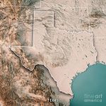 Texas State Usa 3D Render Topographic Map Neutral Digital Art   3D Topographic Map Of Texas