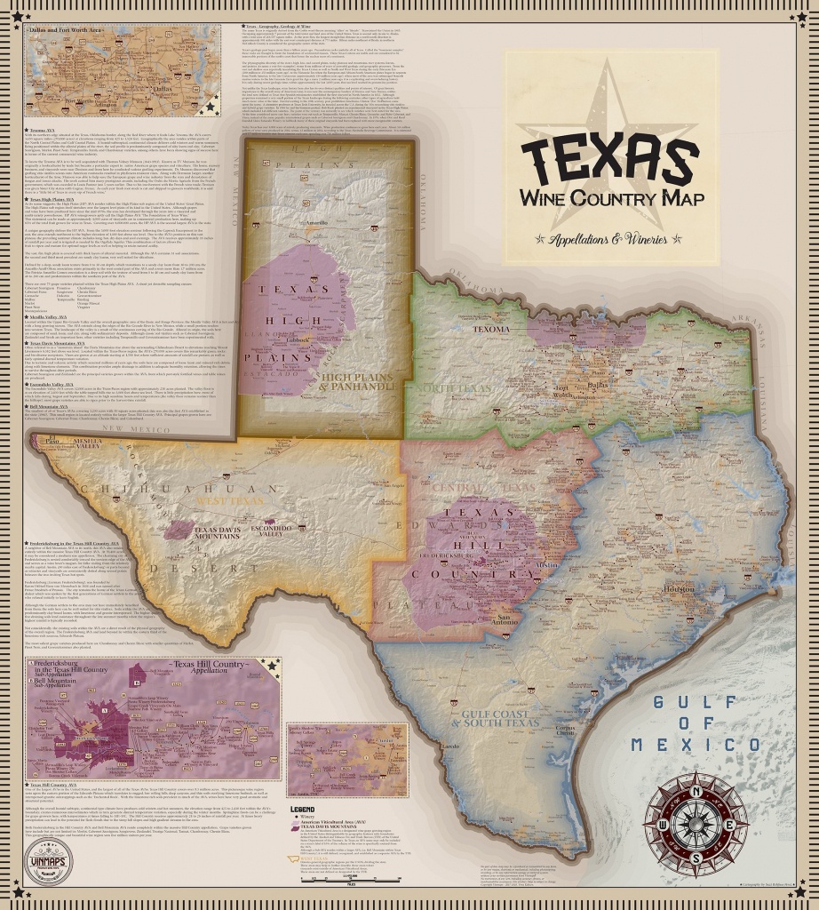 Texas Wine Country Map, Appellations &amp;amp; Wineries - Vinmaps® - Hill Country Texas Wineries Map