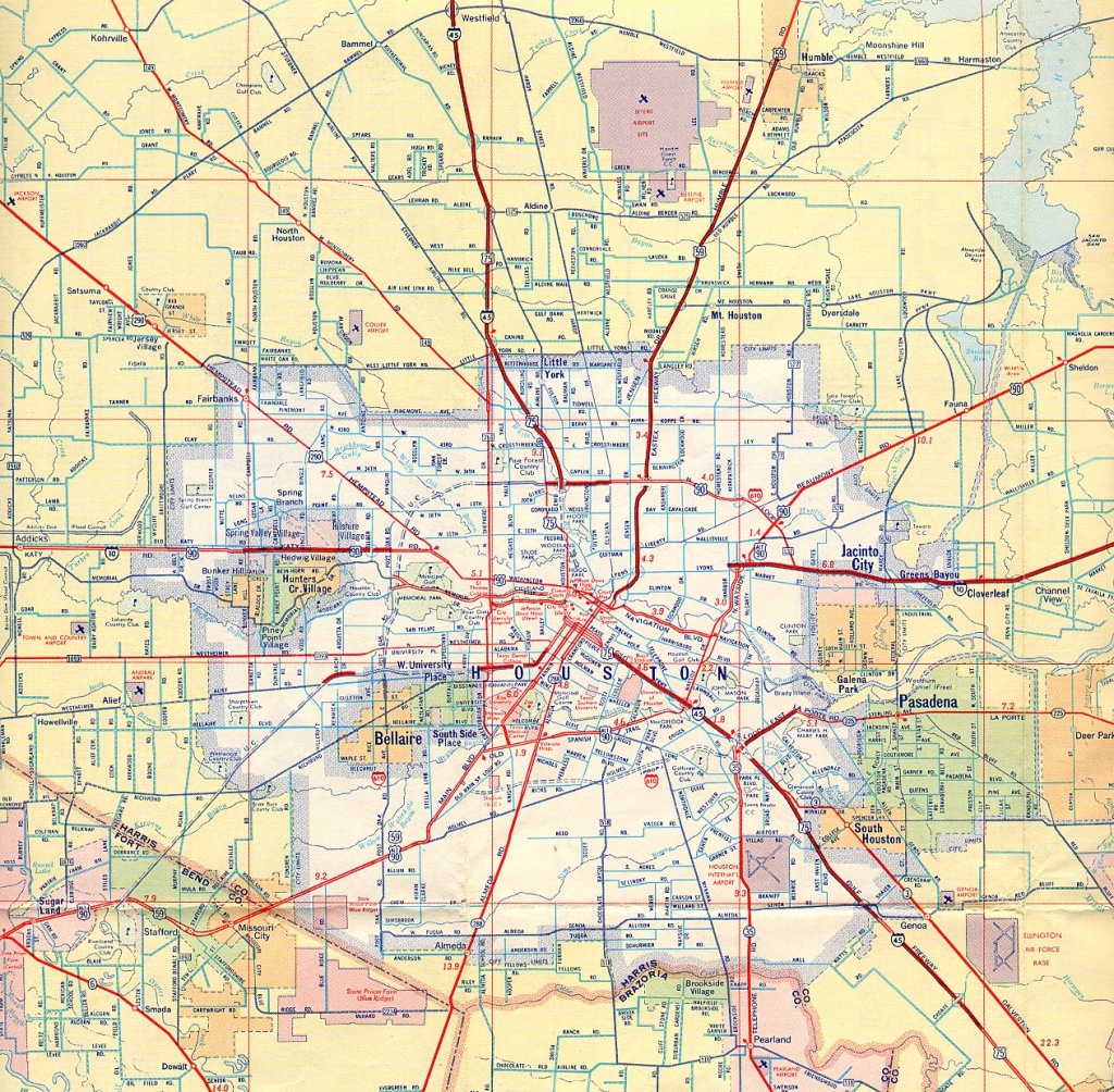 Texasfreeway &amp;gt; Houston &amp;gt; Historical Information &amp;gt; Old Road Maps - Road Map Of Houston Texas