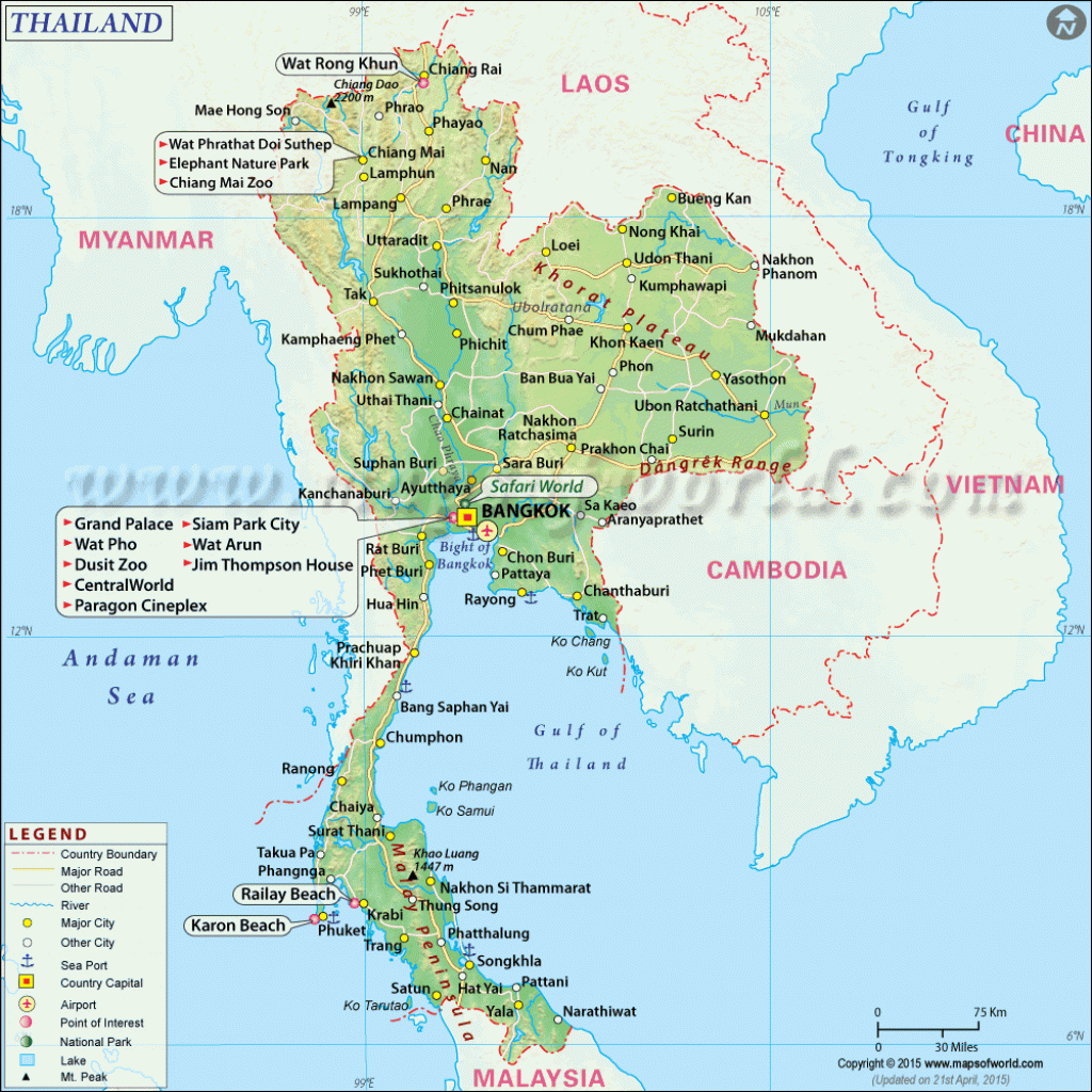 Thailand Map, Maps Of Thailand - Printable Map Of Thailand