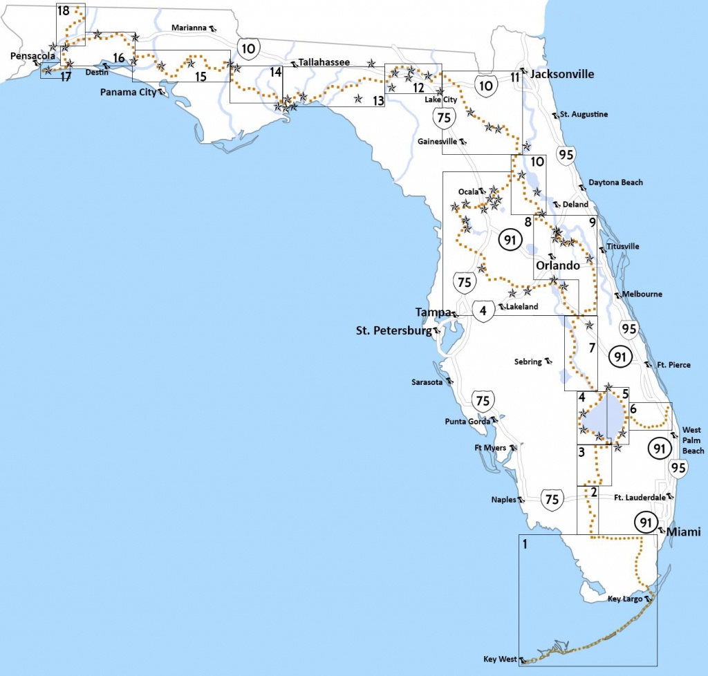 The 1,400-Mile Florida Trail, Our National Scenic Trail In Florida - Florida Hikes Map