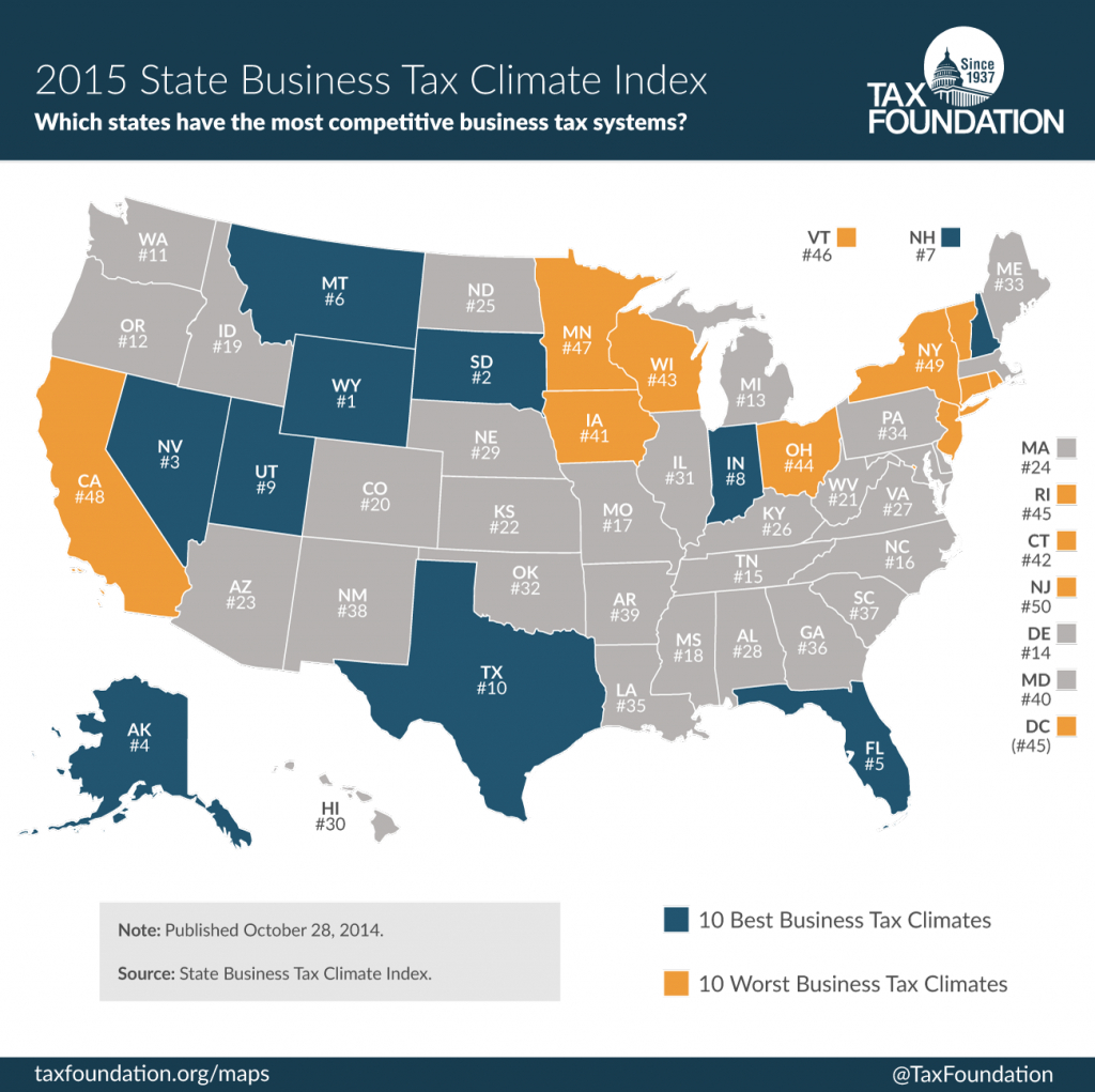 The 2015 State Business Tax Climate Index - Tax Foundation Of Hawaii - Texas Sales Tax Map