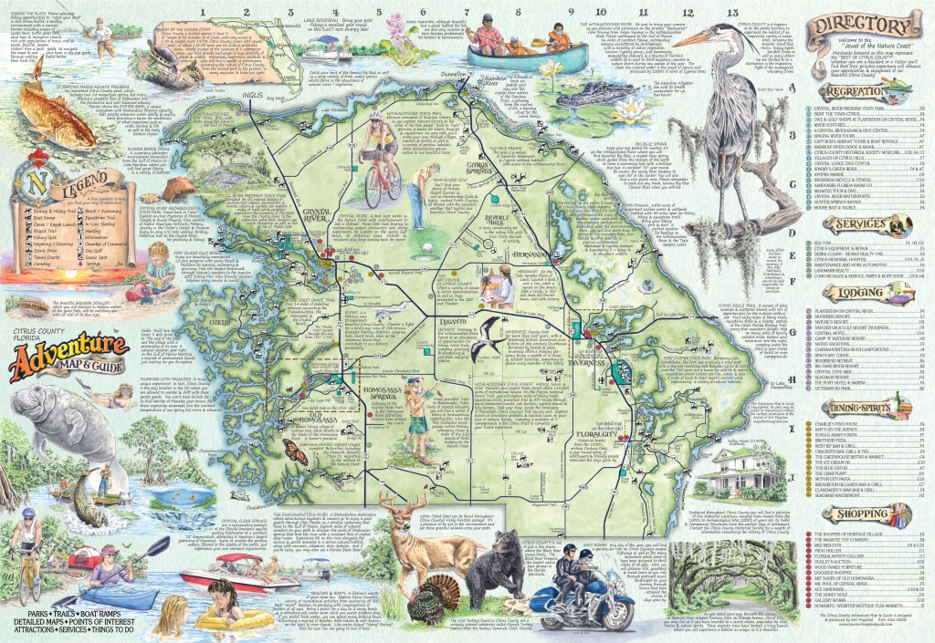 The Adventure Map &amp;amp; Guide Of Citrus Co Fl - Citrus Hills Florida Map
