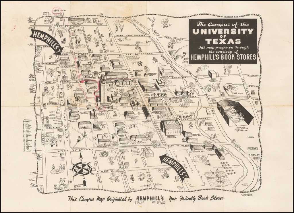 The Campus Of The University Of Texas. Austin, Texas. Map Originated - Map Store Austin Texas