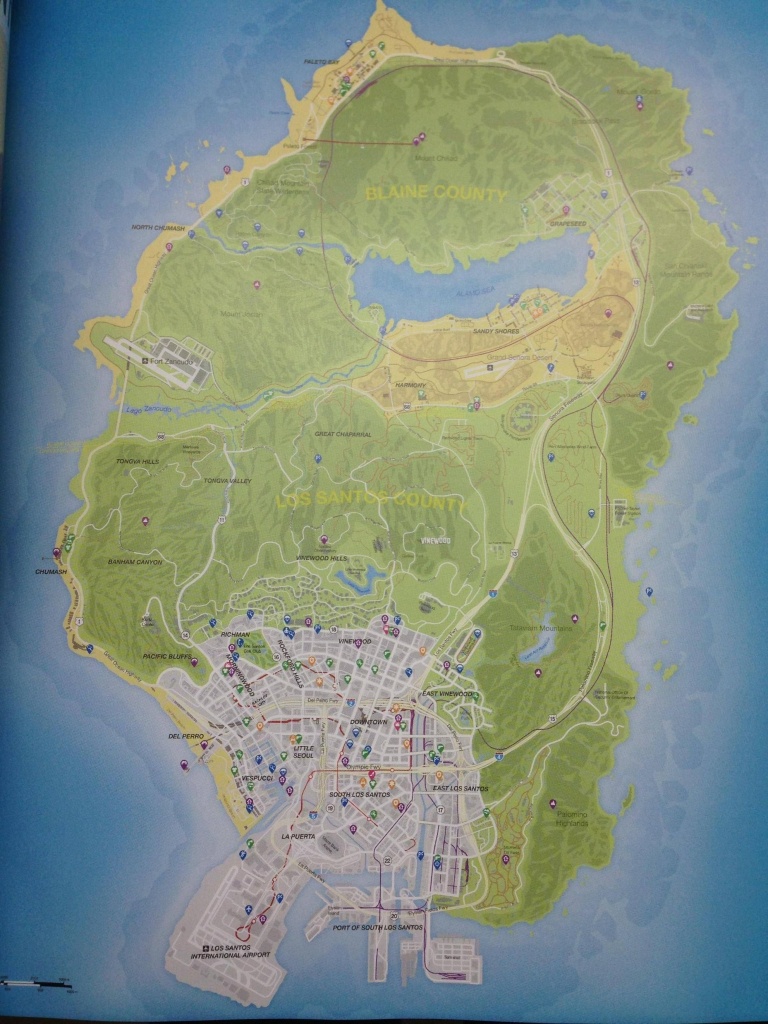 The Grand Theft Auto V Map Taken From The Official Grand Theft Auto - Gta 5 Printable Map
