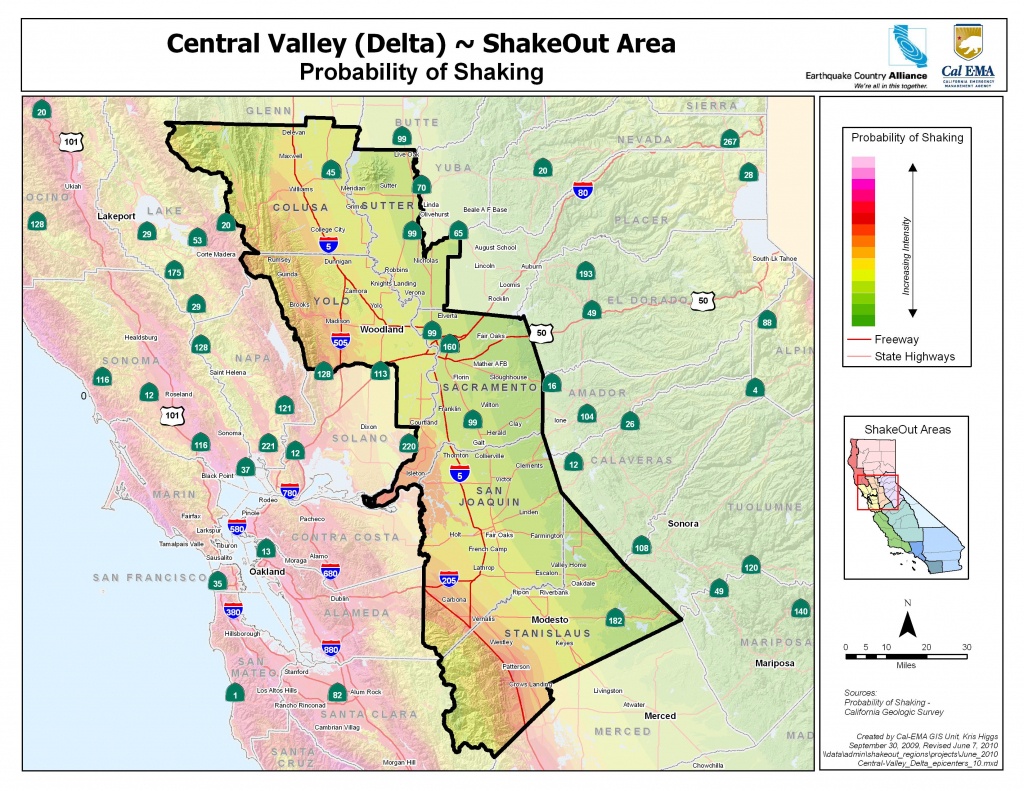 The Great California Shakeout - Delta Sierra Area - Earthquake California Index Map