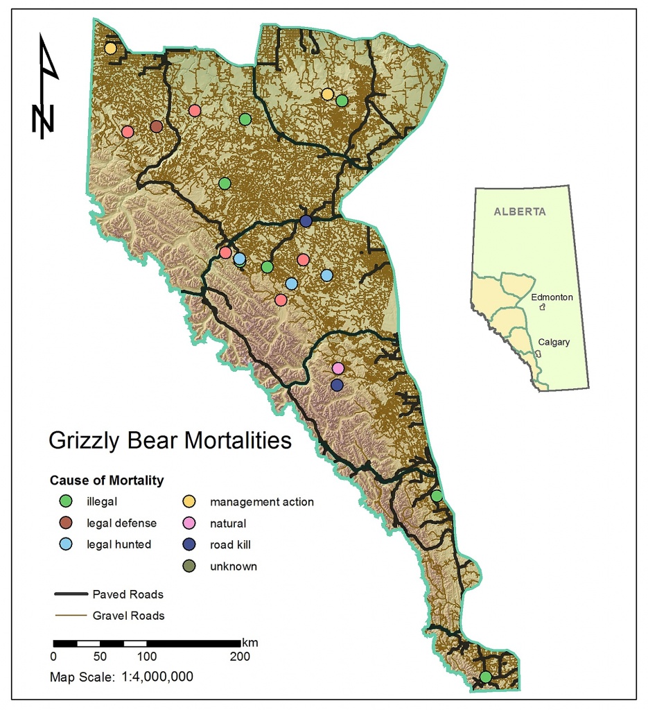The Impact Of Roads On The Demography Of Grizzly Bears In Alberta - Bears In California Map
