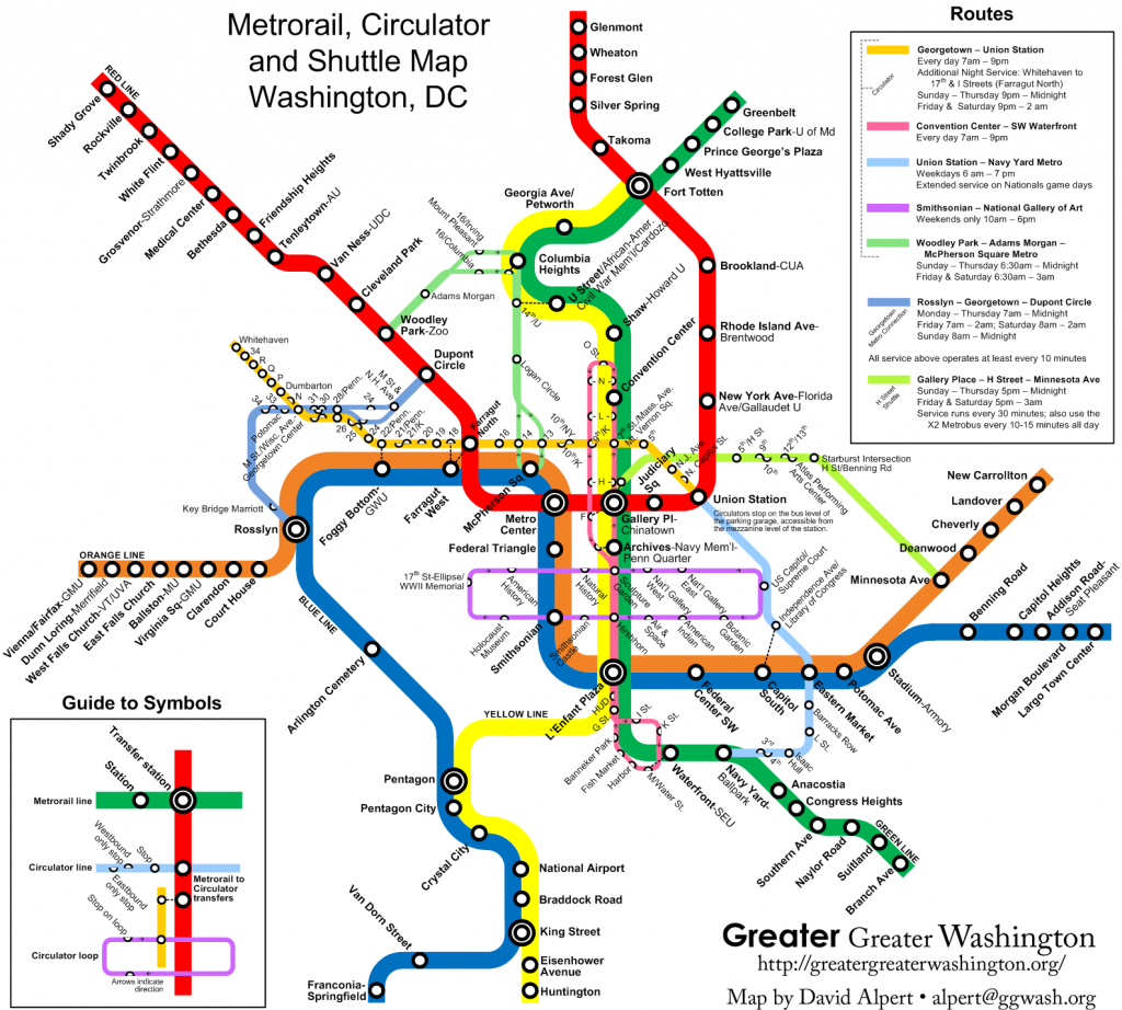 The New Circulators And The Metro Map – Greater Greater Washington - Printable Metro Map Of Washington Dc