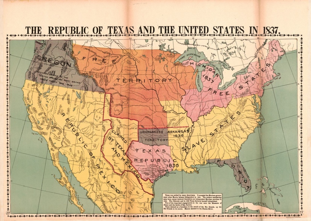 The Republic Of Texas And The United States In 1837 | Library Of - Republic Of Texas Map