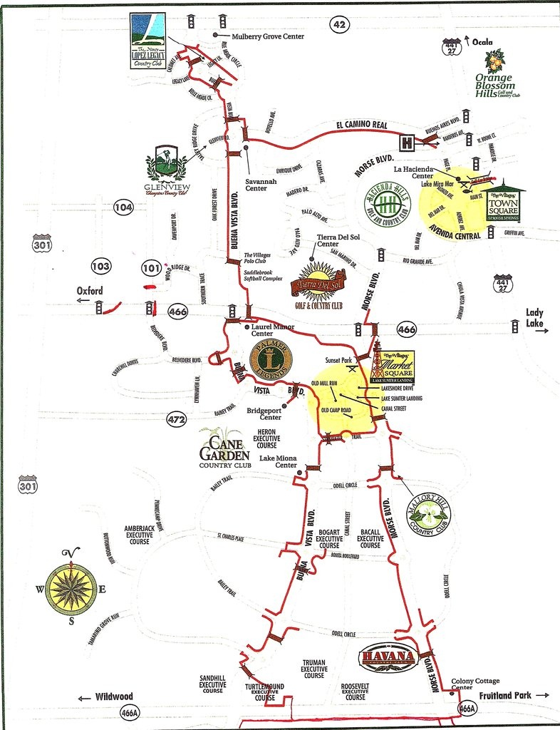 The Villages Golf Cart Paths - Maplets - The Villages Florida Map