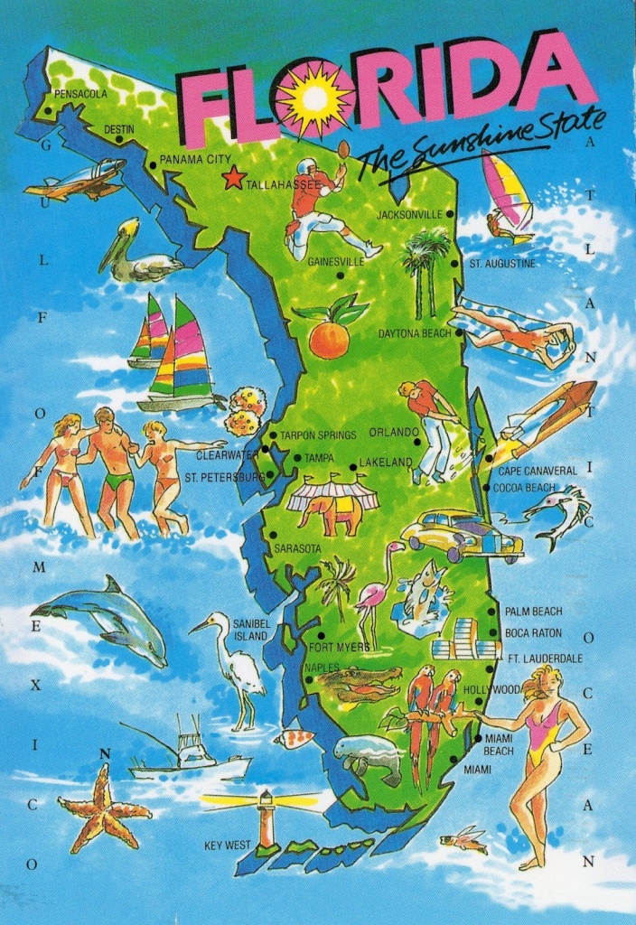 The World In Our Mailbox: Florida Map Card - Florida Vacation Map