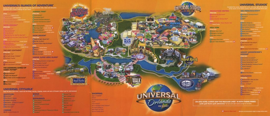 Theme Park Brochures Universal Orlando Resort - Theme Park Brochures - Universal Orlando Florida Map