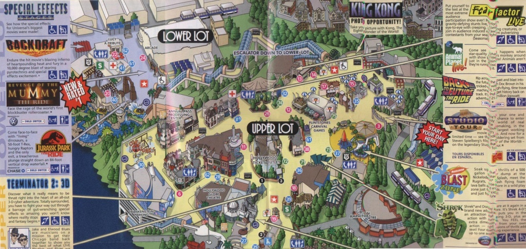 Theme Park Brochures Universal Studios Hollywood - Theme Park Brochures - Universal Studios California Map Of Park