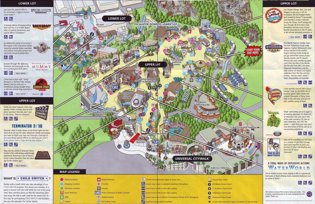 Theme Park Brochures Universal Studios Hollywood - Theme Park Brochures - Universal Studios California Map Of Park