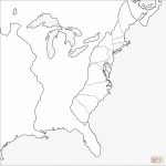 Thirteen Colonies Blank Map Coloring Page | Free Printable Coloring   13 Colonies Map Printable