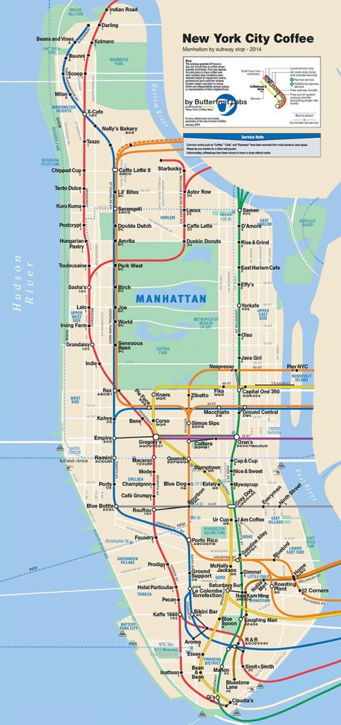 This Is The Only Coffee Shop Map Of New York City You&amp;#039;ll Ever Need - Nyc Subway Map Manhattan Only Printable