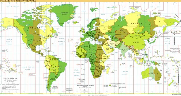 World Time Zone Map Printable Free