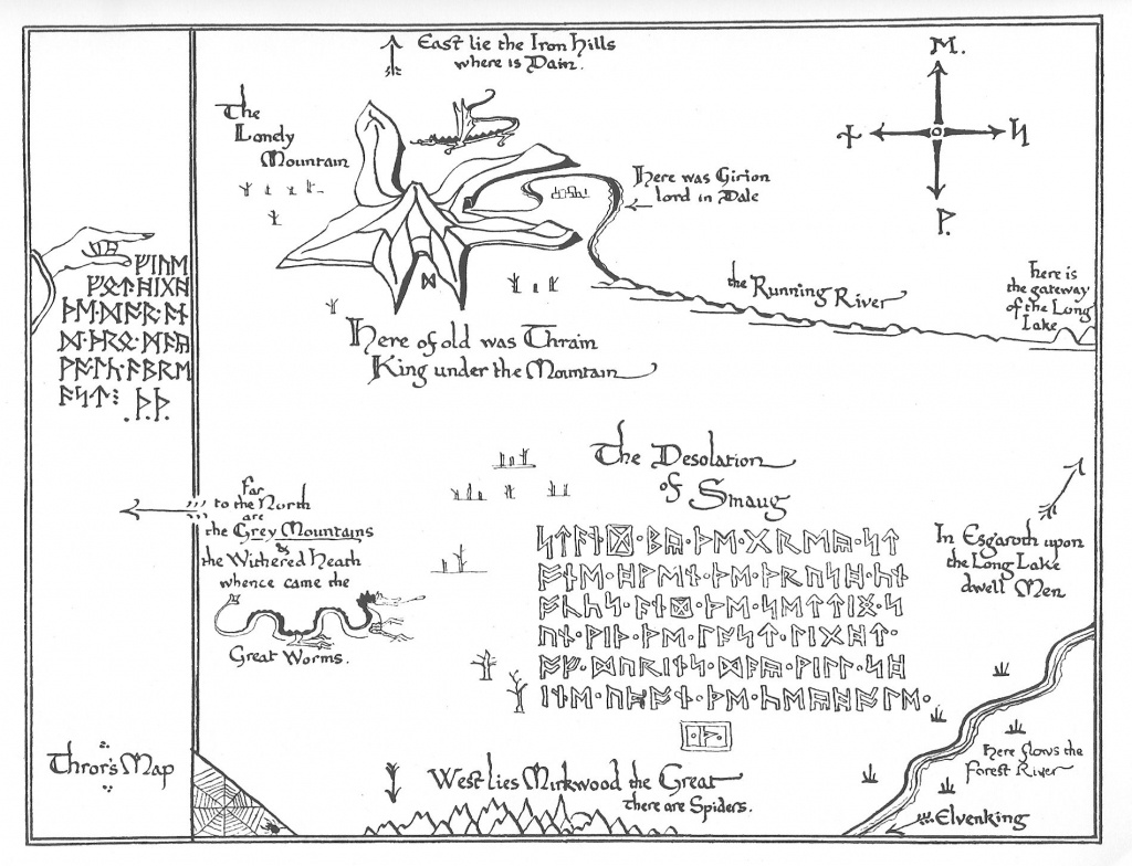 Tolkien Map - Thror&amp;#039;s Map | Fantasy Maps | The Hobbit Map, Middle - Printable Hobbit Map