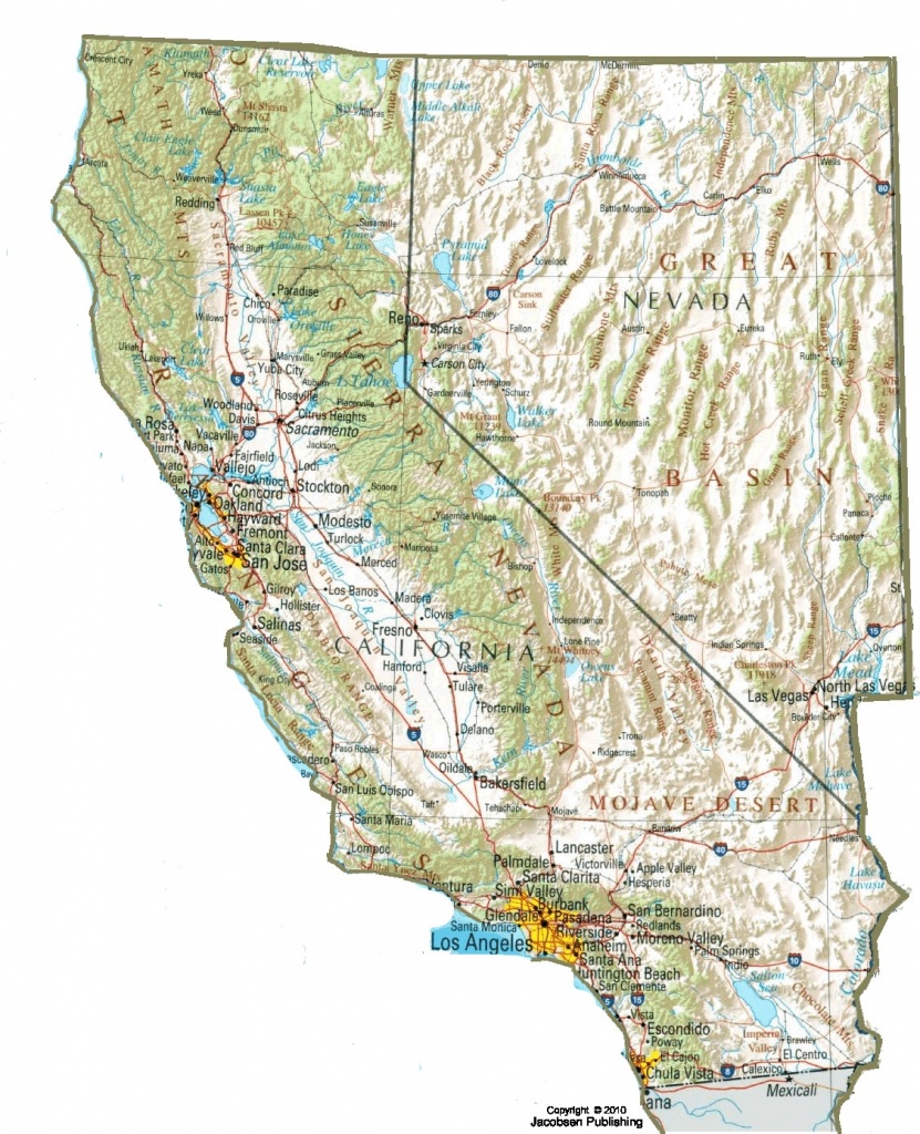 Topo Map Of California Cafull The Awesome Web Topographical - Topo Map Of California
