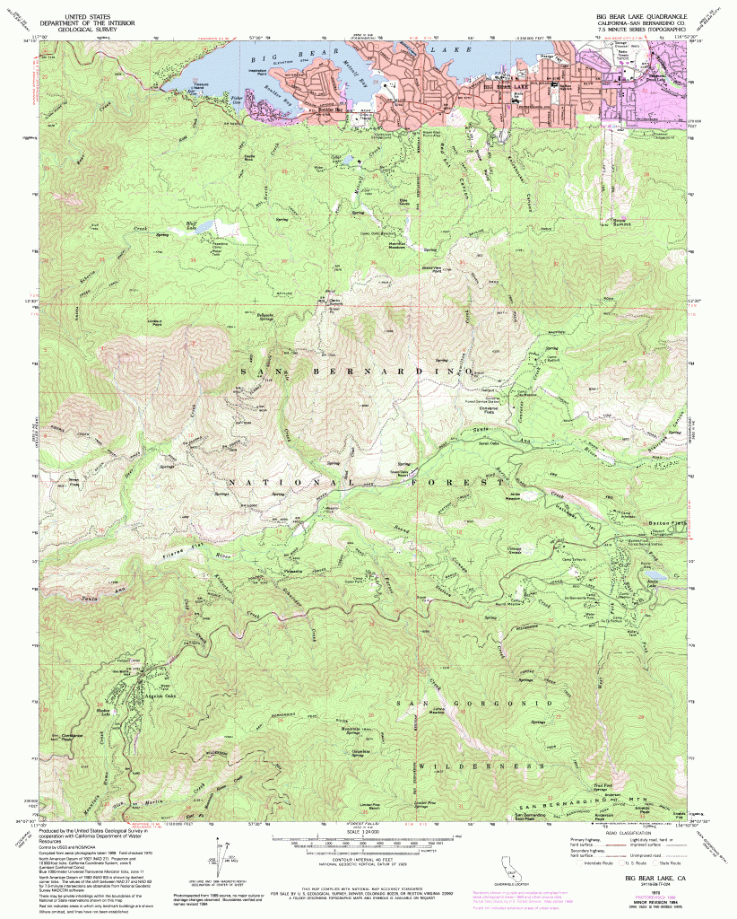 Topographic Maps Of San Bernardino County, California - Map Of San Bernardino County California
