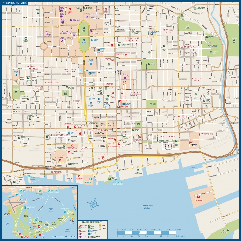 Toronto Downtown Map| Digital Vector |Creative Force - Printable Map Of Downtown Toronto