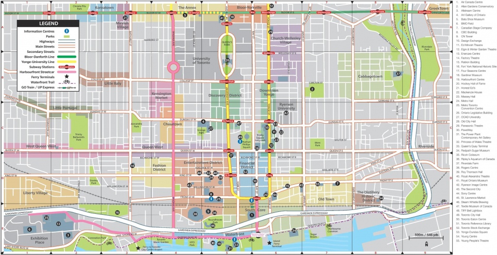 Toronto Downtown Map - Map Of Toronto Downtown (Canada) - Printable Map Of Downtown Toronto