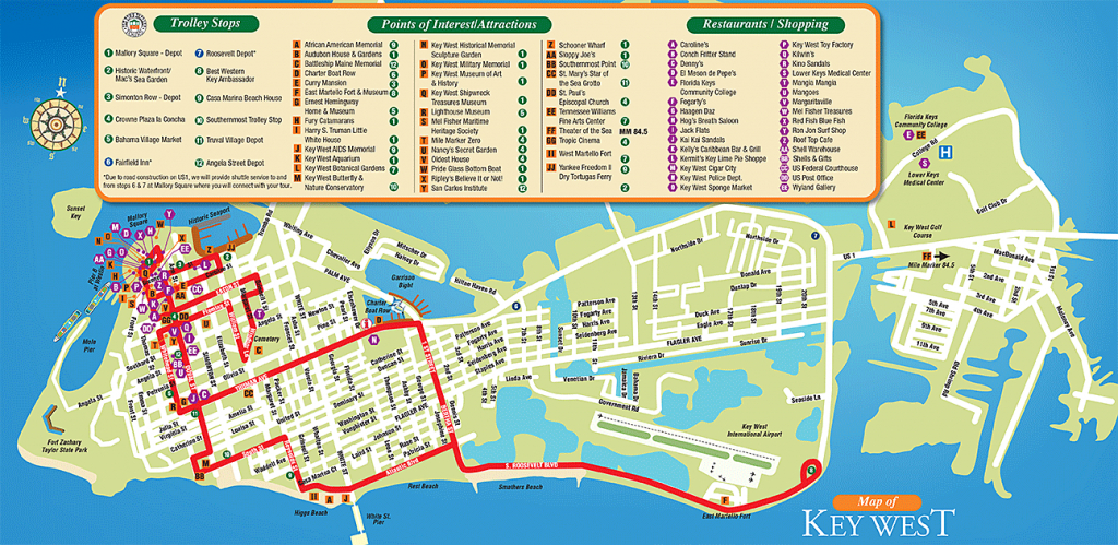 Tourist Attractions In Key West City Florida - Google Search | Kw In - Map Of Key West Florida Attractions