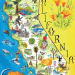 Tourist Illustrated Map Of California State | California State | Usa   Illustrated Map Of California