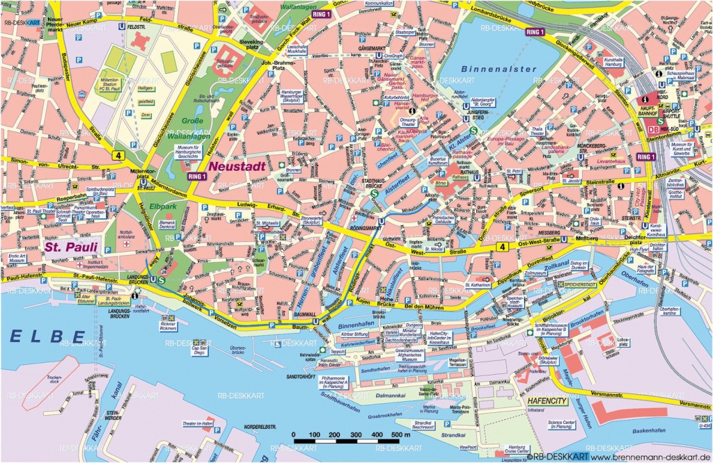 Tourist Map Hamburg | City Maps - Printable Map Of Hamburg