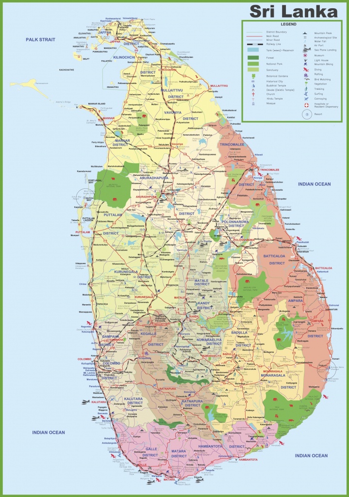 Tourist Map Of Sri Lanka - Printable Map Of Sri Lanka