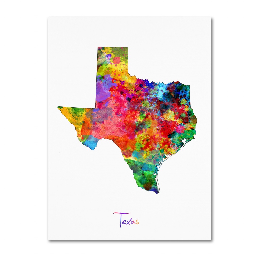 Trademark Fine Art &amp;quot;texas Map&amp;quot; Canvas Artmichael Tompsett - Texas Map Canvas