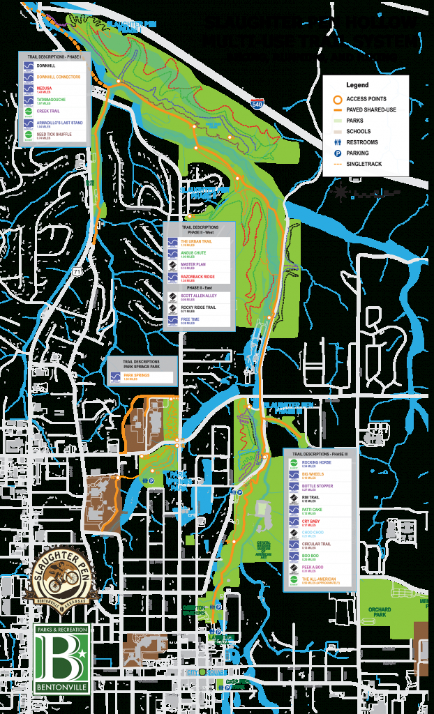 Trails - Friends Of Arkansas Single Track - Razorback Greenway Printable Map