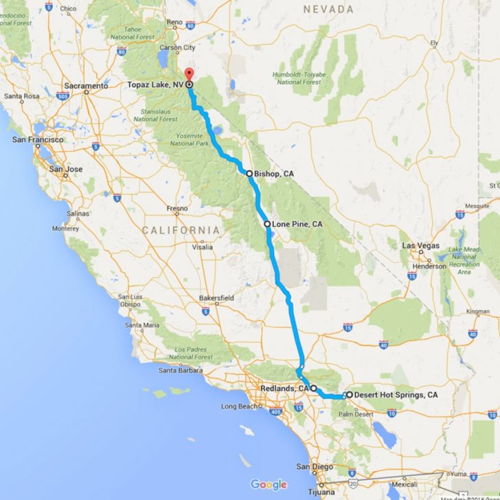 Route 395 California Map