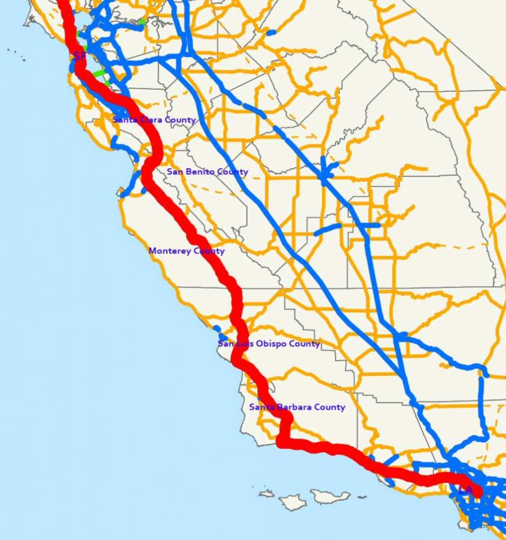 Central California Road Map
