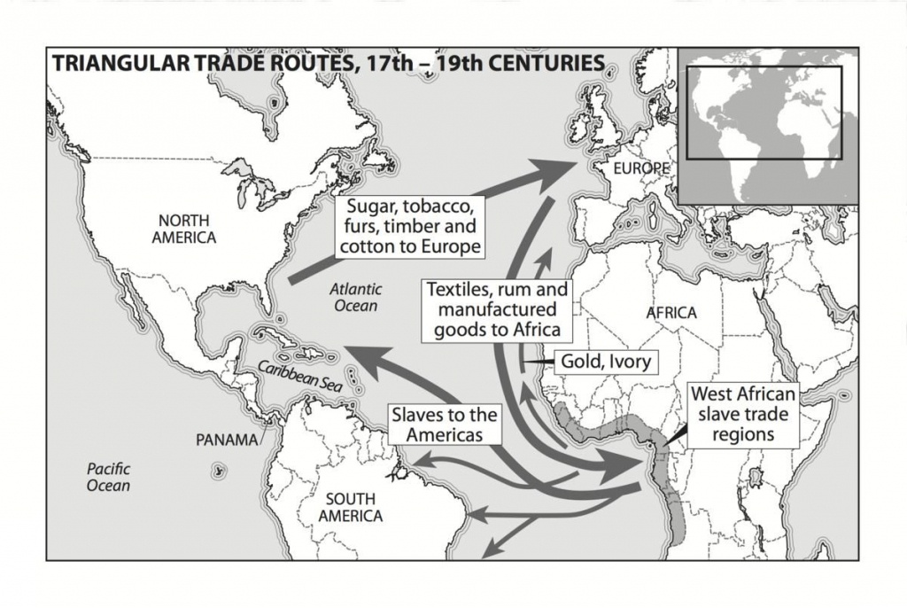 Triangle Slave Trade Map 14Th Century | Mapping The Middle Passage - Triangular Trade Map Printable