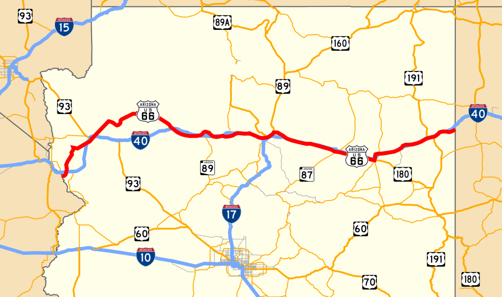 U.s. Route 66 In Arizona - Wikipedia - Route 66 Map California