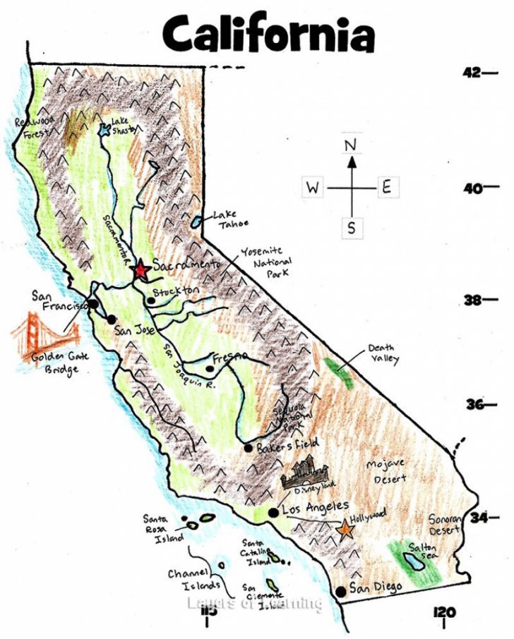 Printable Map Of California For Kids