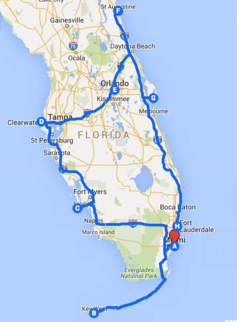 Uncover The Perfect Florida Road Trip - Florida Road Trip Trip Planner Map
