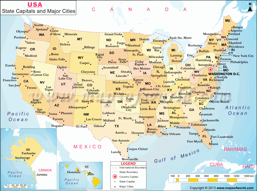 United States And Cities Map And Travel Information | Download Free - Free Printable Us Maps State And City