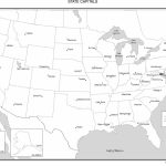 United States Labeled Map   Blank Us Map With Capitals Printable