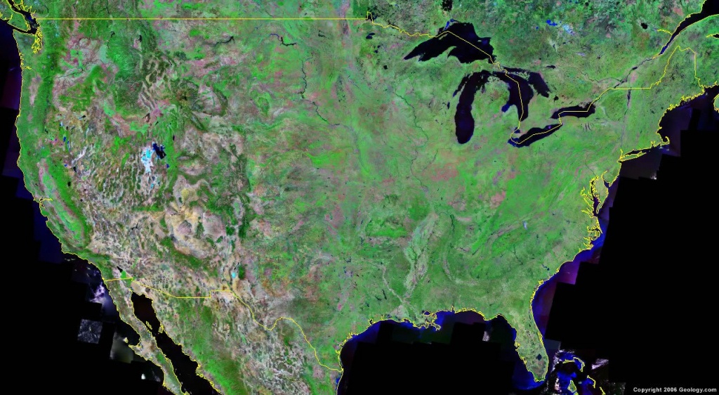 United States Map And Satellite Image - Google Satellite Map Of Texas