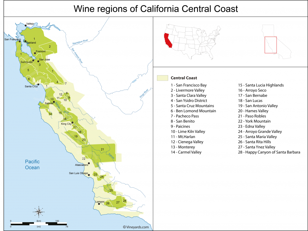 United States Map Of Vineyards Wine Regions - California Wine Ava Map
