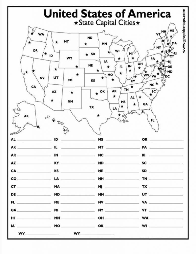 United States Map Quiz Worksheet 16 On United States Map Quiz - States And Capitals Map Quiz Printable