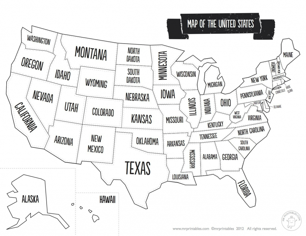 United States Map With State Names And Capitals Printable Save - Printable Picture Of United States Map